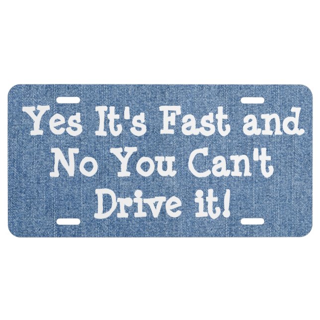 Funny Humorous License Plate Automobile Accessory (Front)