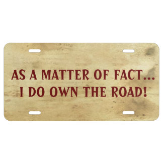 Funny Humorous License Plate Automobile Accessory