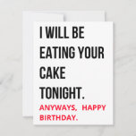 Funny Humorous Naughty Happy Birthday Card<br><div class="desc">Funny,  Dirty,  Naughty,  Happy Birthday Gift Ideas. This Happy Birthday Card with wishes or message can be perfect gift for him,  her,  husband,  wife,  men,  women,  boys,  girls,  boyfriend,  girlfriend,  fiancé,  fiancée,  spouse,  love</div>