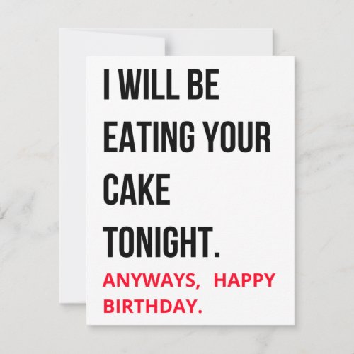 Funny Humorous Naughty Happy Birthday Card