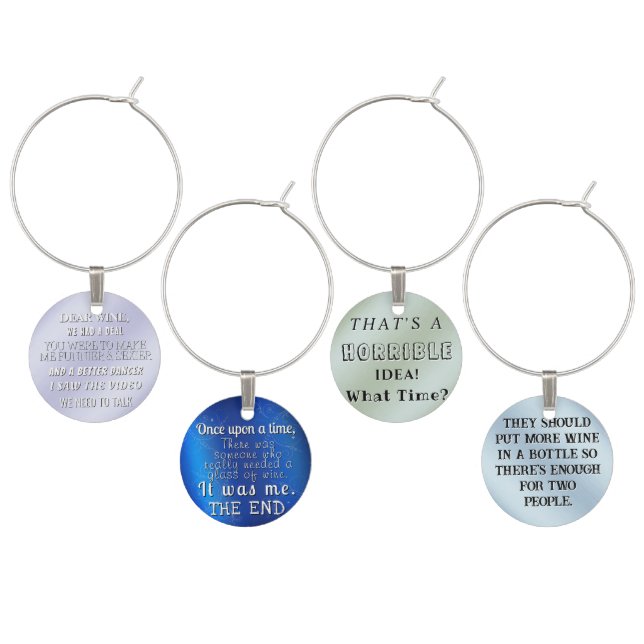 Funny Humorous Party Celebration Wine Charm (Staggered)