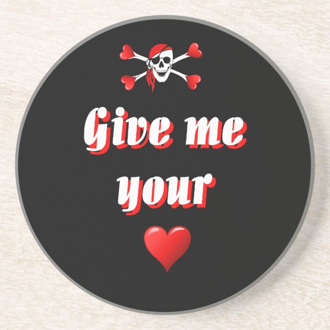 Funny humorous pirate flag drink coaster (Front)