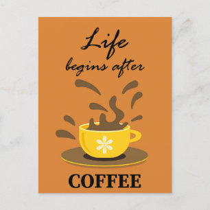 Funny Humorous Retro Coffee Postcard