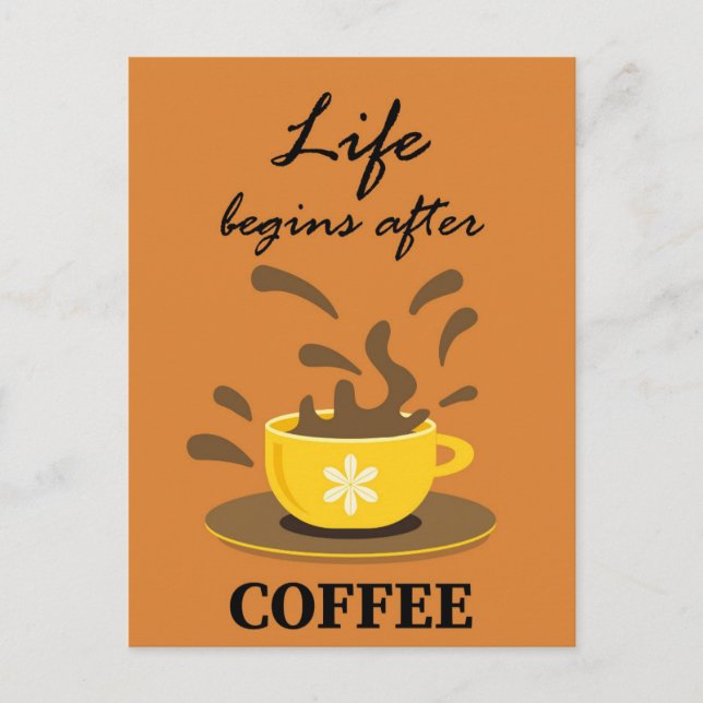 Funny Humorous Retro Coffee Postcard (Front)