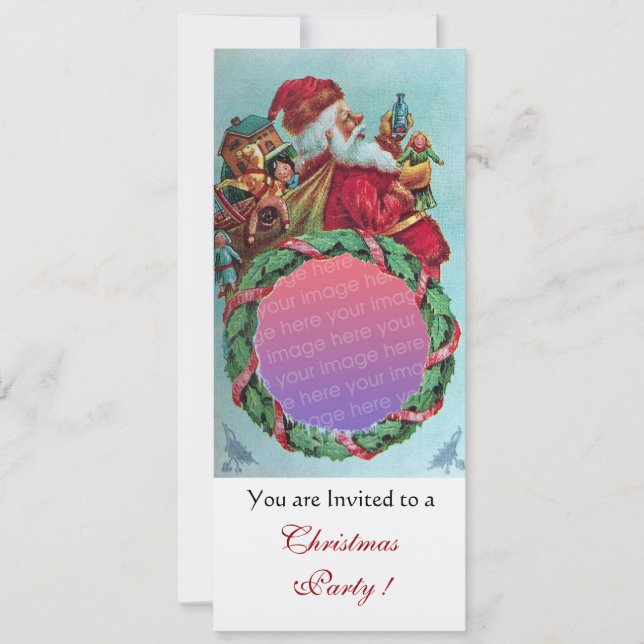 FUNNY, HUMOROUS SANTA CLAUS VINTAGE Photo Template (Front)