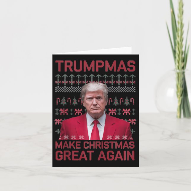 Funny Humorous Trumpmas Make Christmas Great Again Card (Front)