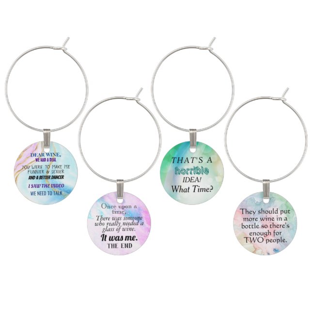 Funny Humorous Wine Glass Wine Charm (Staggered)