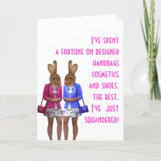 Funny humorous womens humor shopping quote card