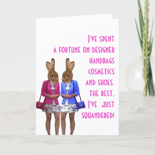 Funny humorous womens humor shopping quote card