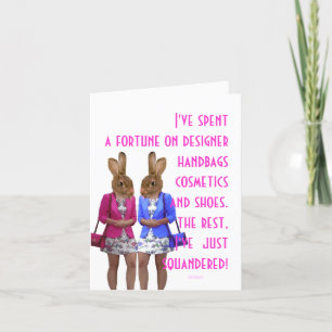 Funny humorous womens humor shopping quote card