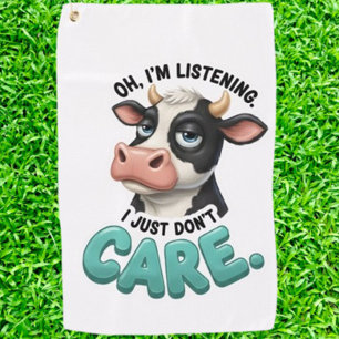 FUNNY HUMOUR COW GOLF TOWEL