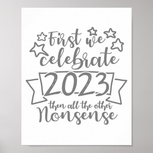 funny humour happy new year 2023 sayings poster