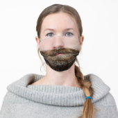 funny humour novelty hipster man beard adult cloth face mask (Worn)