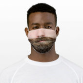 funny humour novelty hipster man beard adult cloth face mask (Worn)