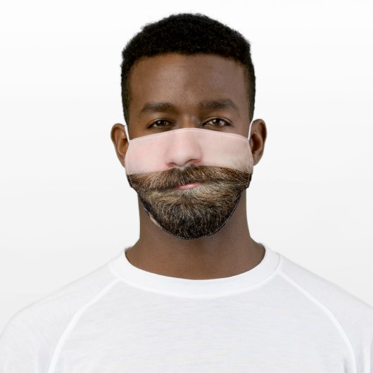 funny humour novelty hipster man beard adult cloth face mask (Worn)