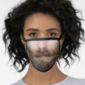 funny humour novelty hipster man beard face mask (Worn Her)