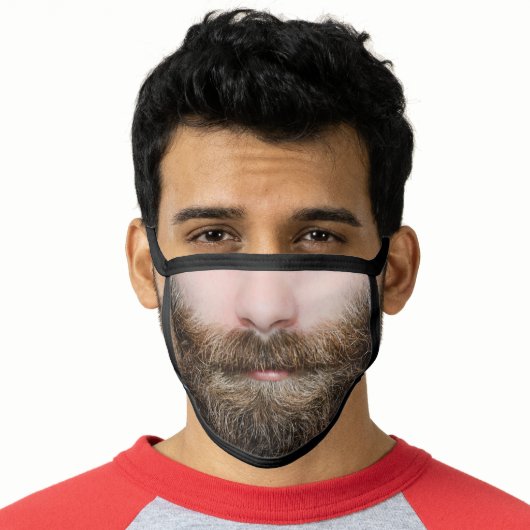 funny humour novelty hipster man beard face mask (Worn Him)