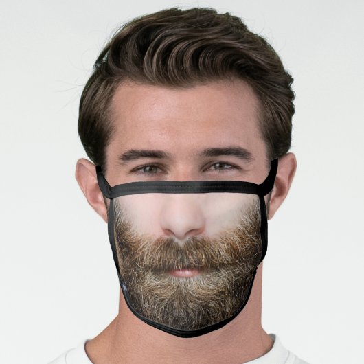 funny humour novelty hipster man beard face mask (Worn Him)