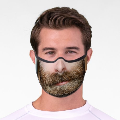 funny humour novelty hipster man beard premium face mask