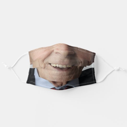 funny humour novelty old man smile adult cloth face mask (Front, Unfolded)
