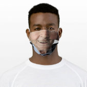funny humour novelty old man smile adult cloth face mask (Worn)