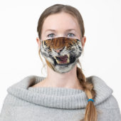 funny humour wild animal tiger adult cloth face mask (Worn)