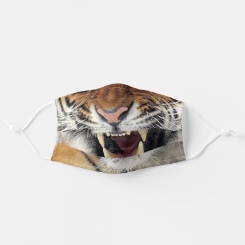 Funny Humour Wild Animal Tiger Adult Cloth Face Mask by cranberrysky at Zazzle