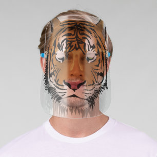funny humour wild forest woodland animal tiger face shield