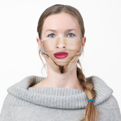 funny humour woman red lips adult cloth face mask