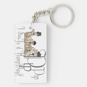 Funny Hump Day Camels in Monocles Keychain