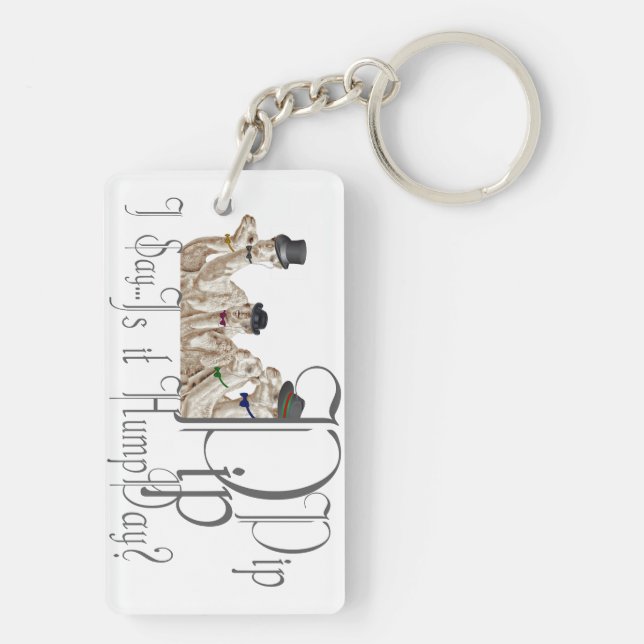 Funny Hump Day Camels  in Monocles Keychain (Back)