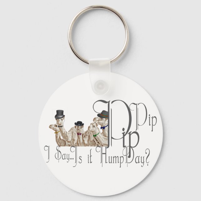 Funny Hump Day Camels  in Monocles Keychain (Front)