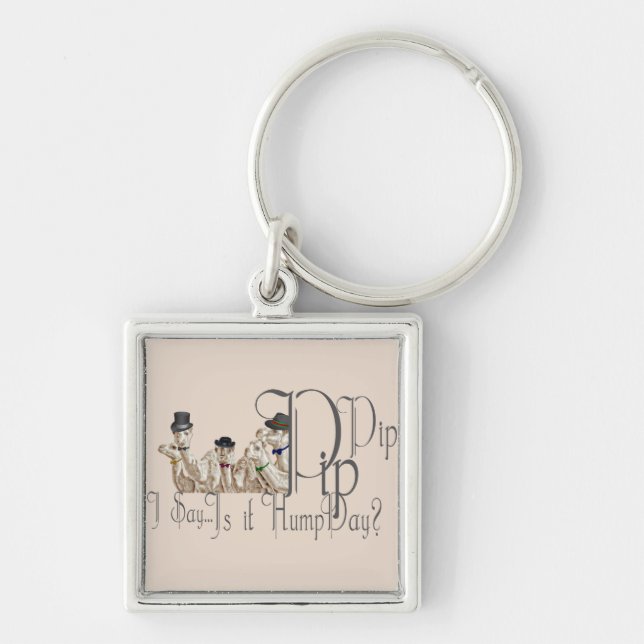 Funny Hump Day Camels  in Monocles Keychain (Front)