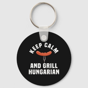 Funny Hungarian Sausage Bbq Party Humor Quote Hung Keychain