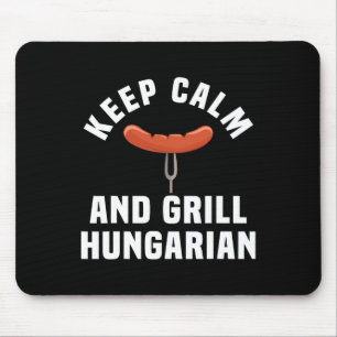 Funny Hungarian Sausage Bbq Party Humor Quote Hung Mouse Pad