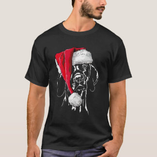 Funny Hungarian Vizsla Santa Dog Gift For Christma T-Shirt