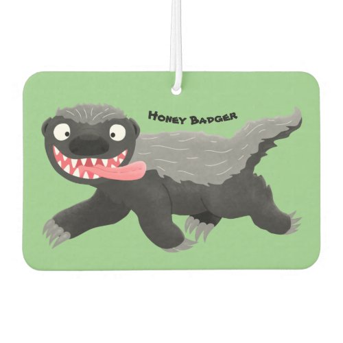 Funny hungry honey badger cartoon illustration  air freshener