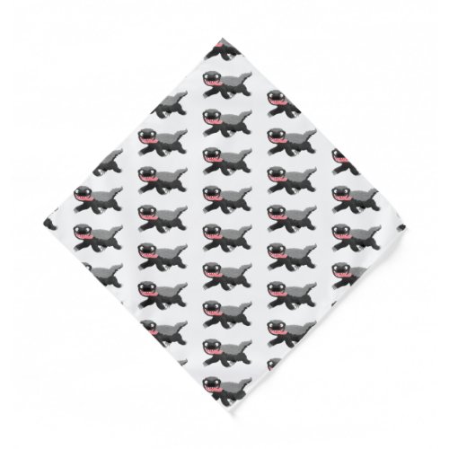 Funny hungry honey badger cartoon illustration bandana