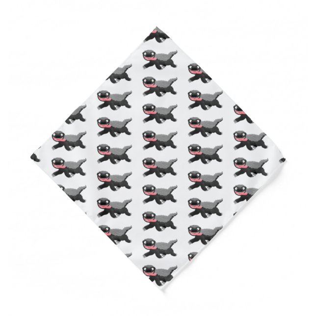 Funny hungry honey badger cartoon illustration bandana (Front)