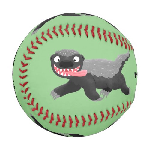 Funny hungry honey badger cartoon illustration baseball