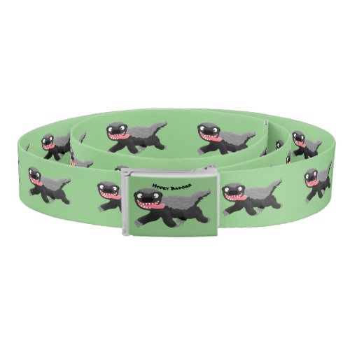 Funny hungry honey badger cartoon illustration belt