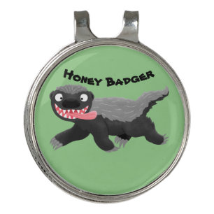 Funny hungry honey badger cartoon illustration golf hat clip