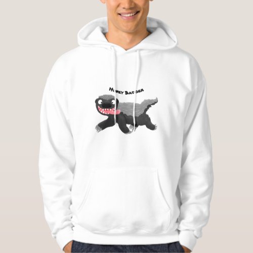 Funny hungry honey badger cartoon illustration hoodie