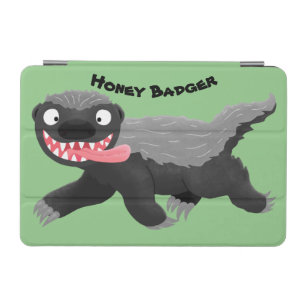 Funny hungry honey badger cartoon illustration iPad mini cover