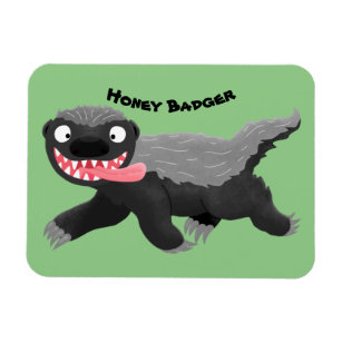 Funny hungry honey badger cartoon illustration magnet