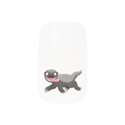 Funny hungry honey badger cartoon illustration minx nail art