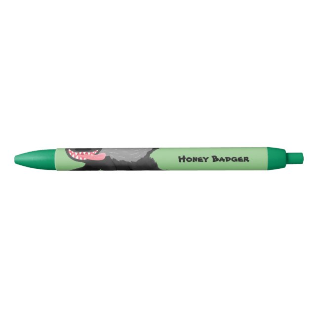 Funny hungry honey badger cartoon illustration pen (Front)