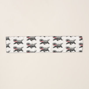 Funny hungry honey badger cartoon illustration scarf
