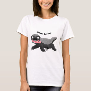 Funny hungry honey badger cartoon illustration T-Shirt