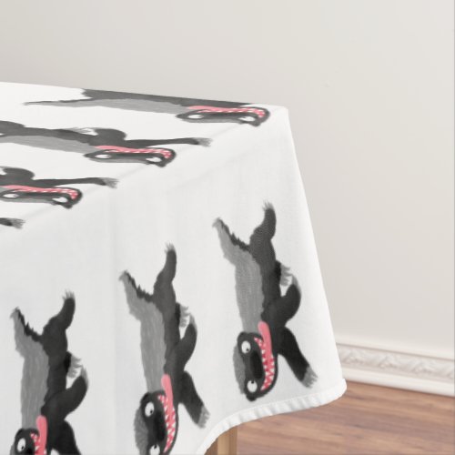 Funny hungry honey badger cartoon illustration tablecloth